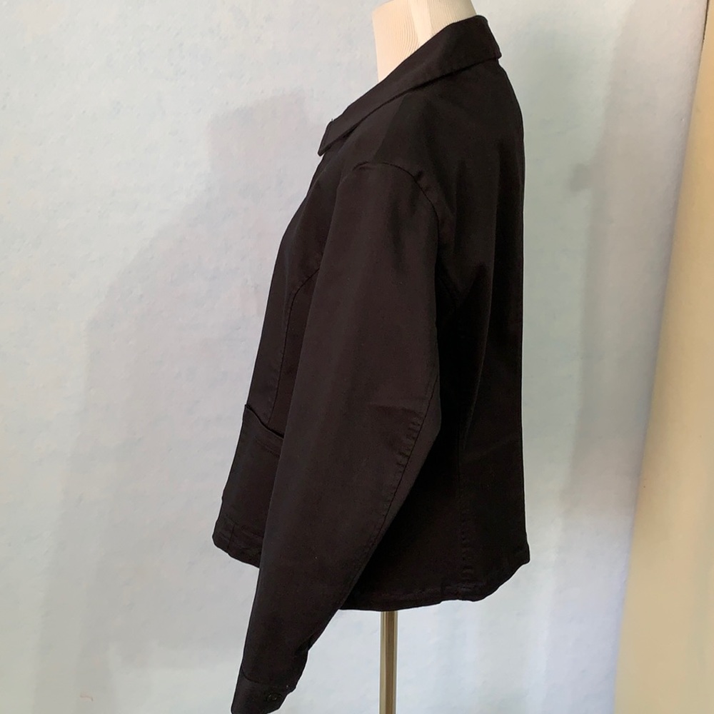 Chamonix Solid Black Zip Up Blazer Jacket - image 7
